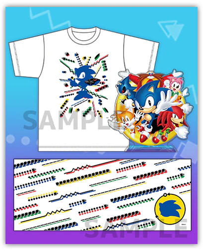 SONIC ORIGINS PLUS DX PACK EBTEN LIMITED PS5 - T-SHIRT - ACRYLIC STAND - TOWEL - COVER - ARTBOOK - Image 3